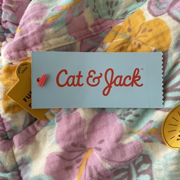 Girl’s Tropical Design Shorts With Drawstring Cat & Jack White Size XL - Picture 6 of 6